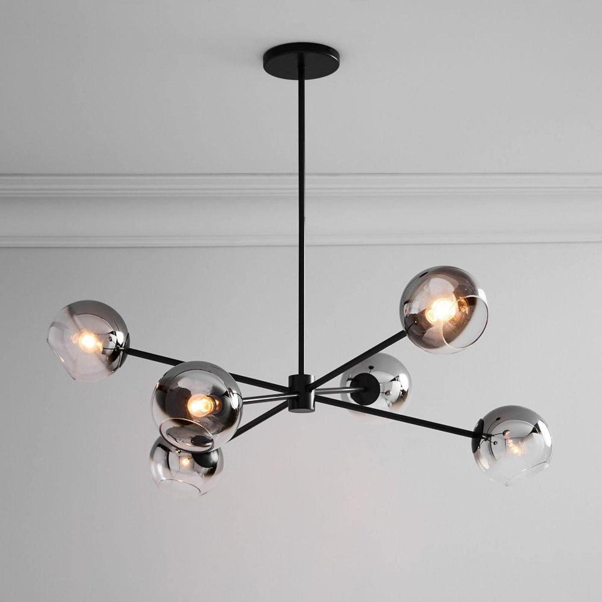 Staggered Glass 6 Light Chandelier