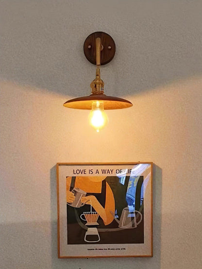Walnut Flared Wall Light