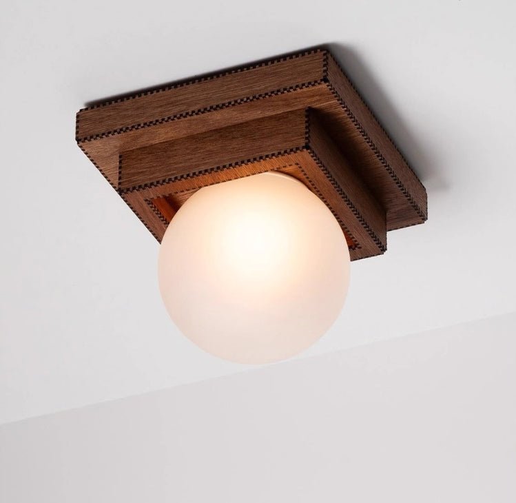 Wood Layered Globe Wall Sconce