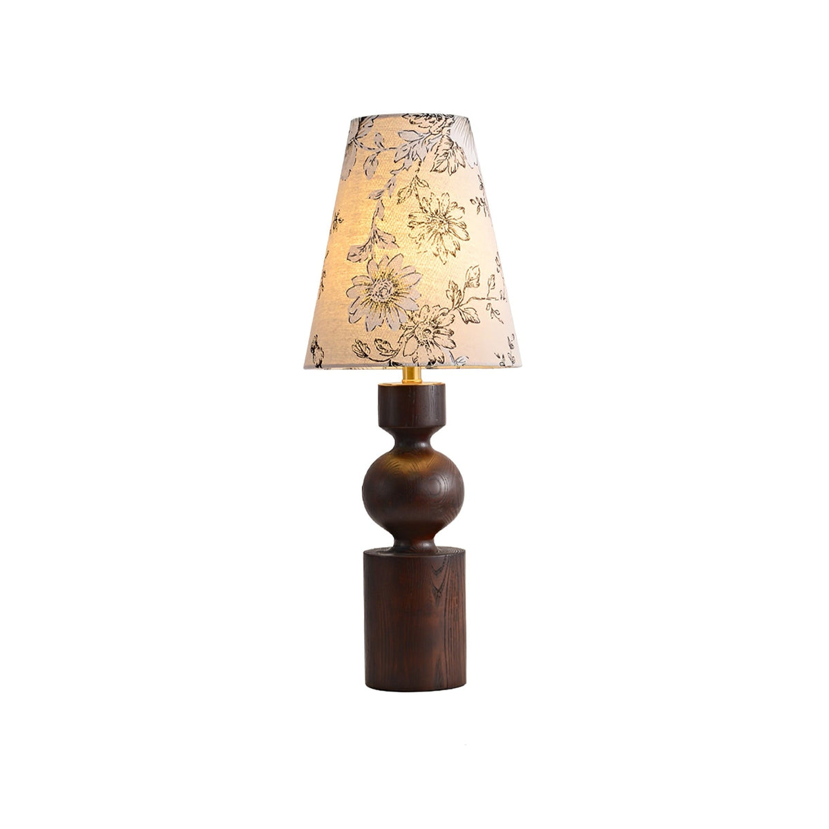 Wooden Flower Pattern Table Lamp