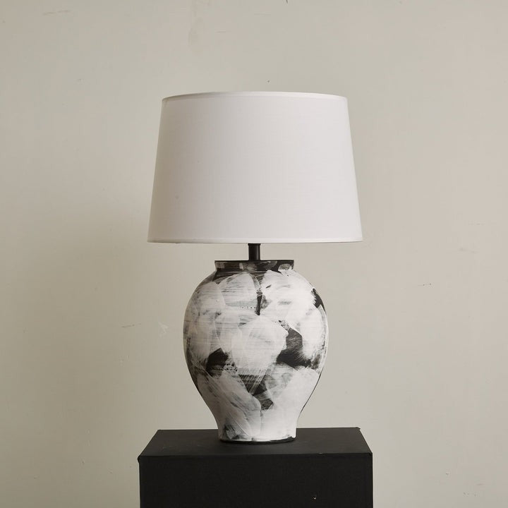 Abstract Ink-Wash Ceramic Table Lamp