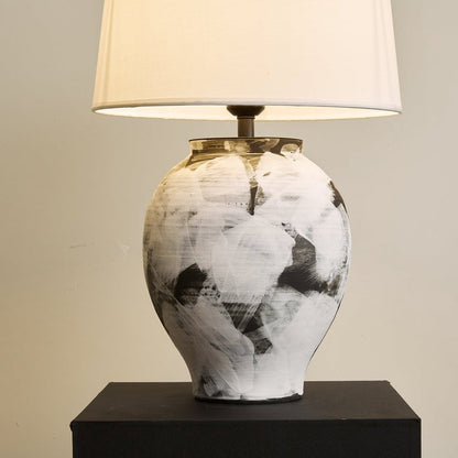 Abstract Ink-Wash Ceramic Table Lamp