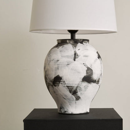 Abstract Ink-Wash Ceramic Table Lamp