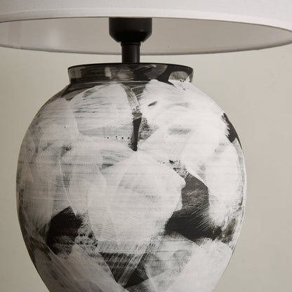 Abstract Ink-Wash Ceramic Table Lamp