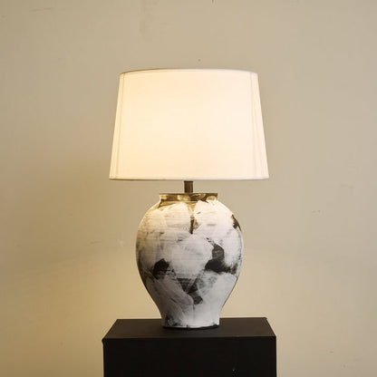 Abstract Ink-Wash Ceramic Table Lamp