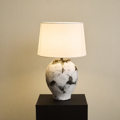 Abstract Ink-Wash Ceramic Table Lamp