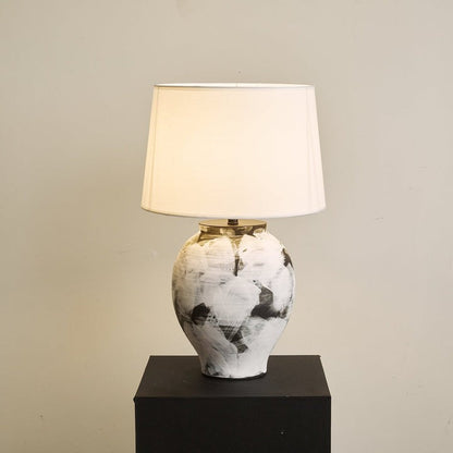 Abstract Ink-Wash Ceramic Table Lamp