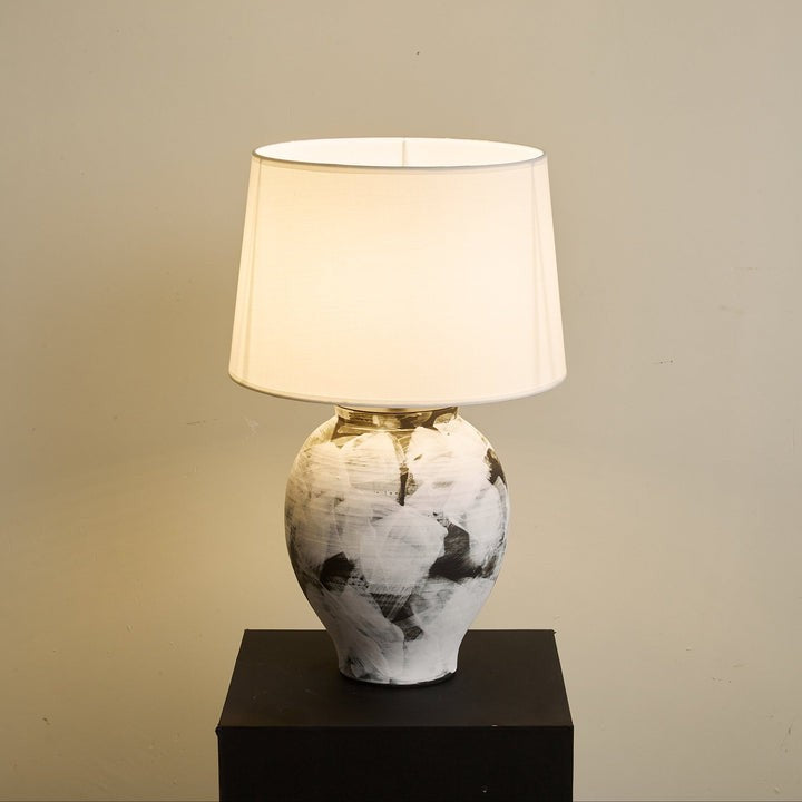 Abstract Ink-Wash Ceramic Table Lamp