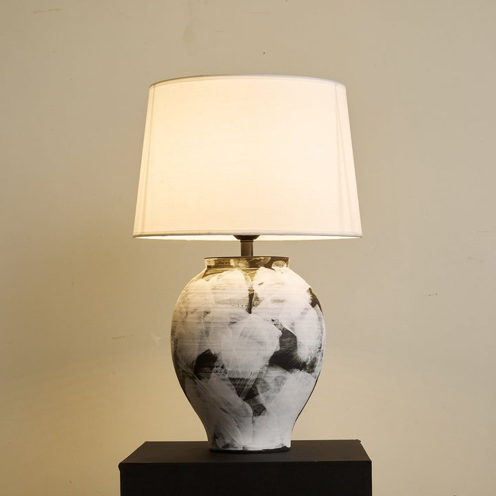 Abstract Ink-Wash Ceramic Table Lamp