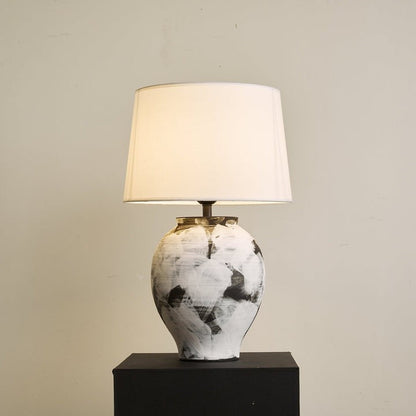 Abstract Ink-Wash Ceramic Table Lamp