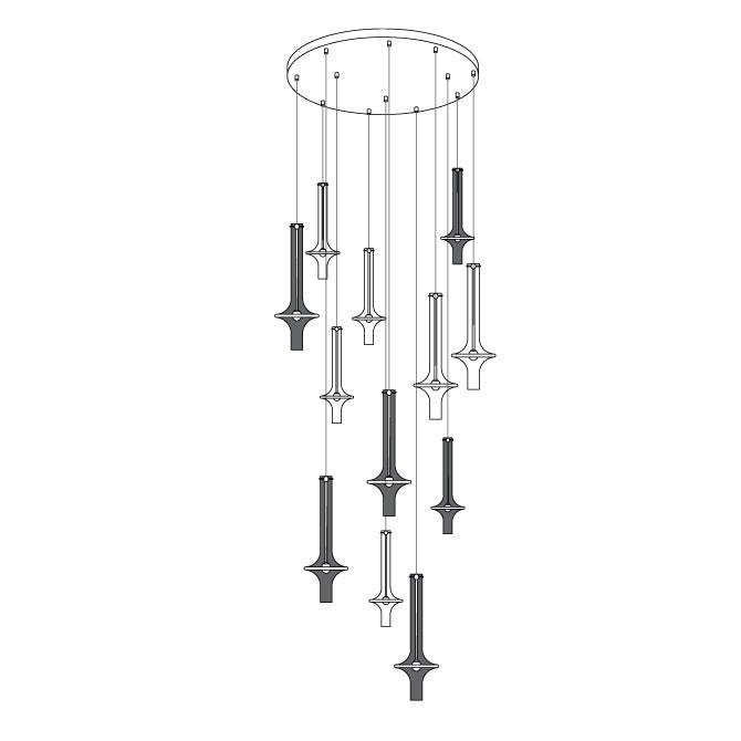 Adjustable Borosilicate Glass LED Suspension Lamp