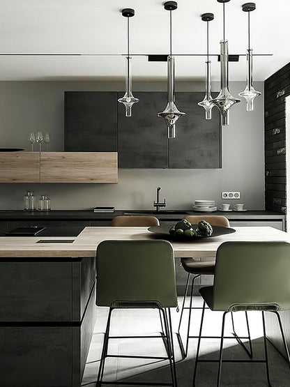 Adjustable Borosilicate Glass LED Suspension Lamp
