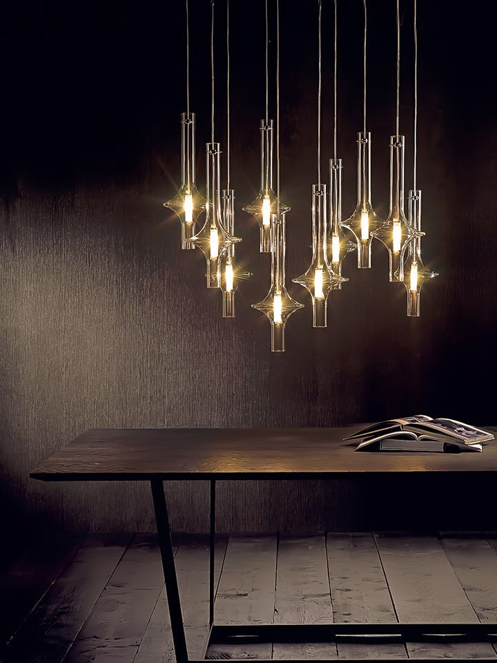 Adjustable Borosilicate Glass LED Suspension Lamp