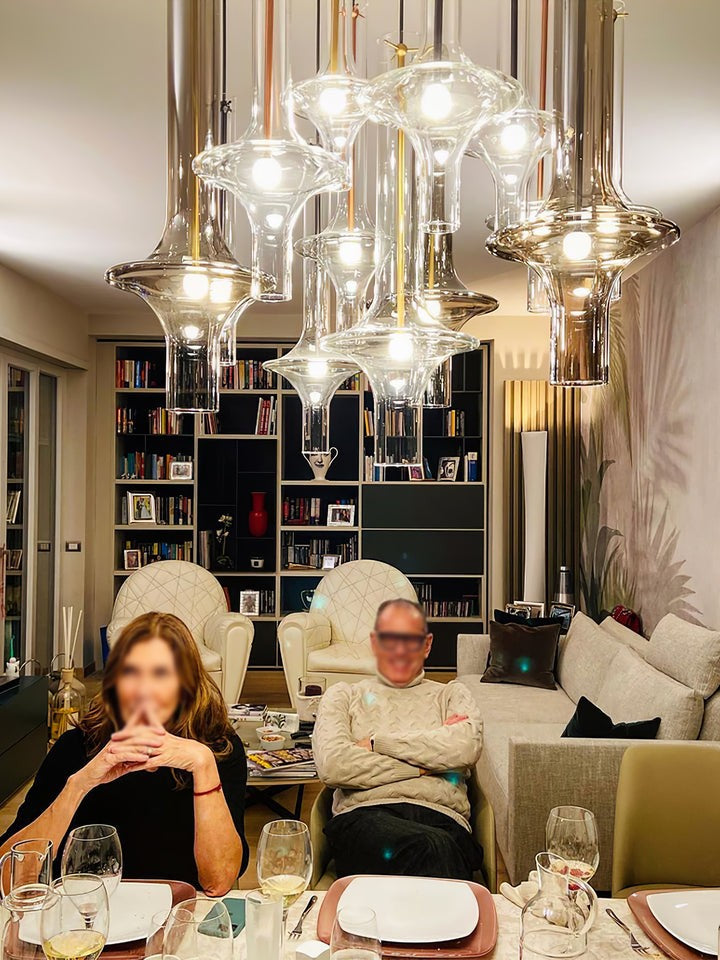 Adjustable Borosilicate Glass LED Suspension Lamp