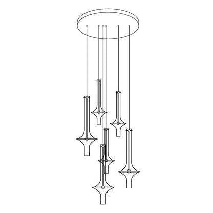 Adjustable Borosilicate Glass LED Suspension Lamp