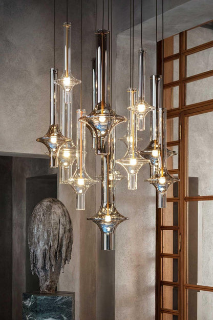 Adjustable Borosilicate Glass LED Suspension Lamp