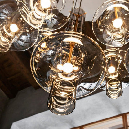 Adjustable Borosilicate Glass LED Suspension Lamp