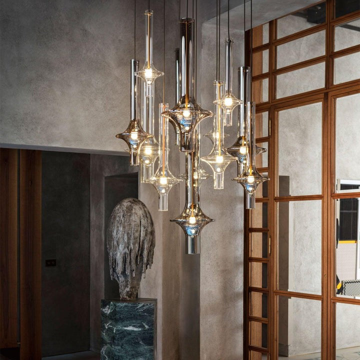 Adjustable Borosilicate Glass LED Suspension Lamp