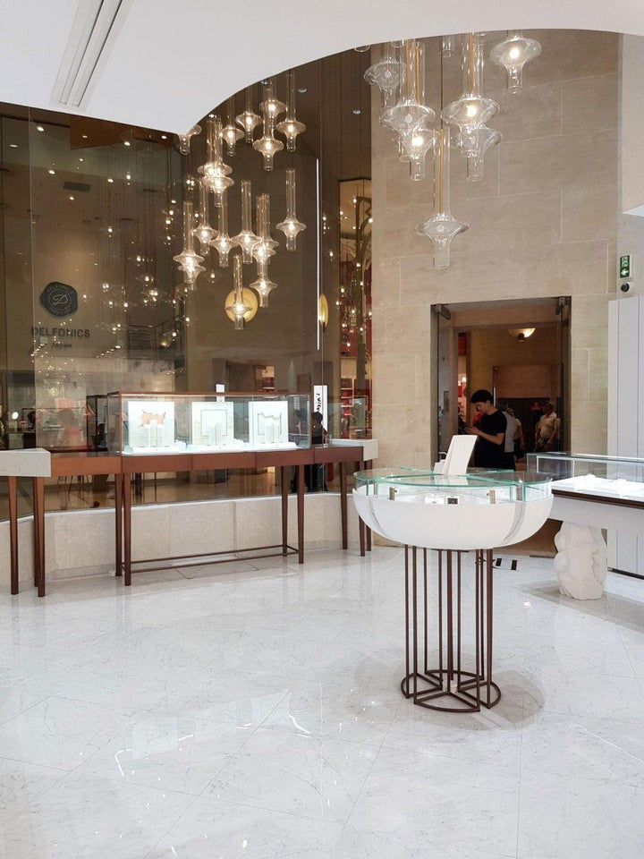 Adjustable Borosilicate Glass LED Suspension Lamp