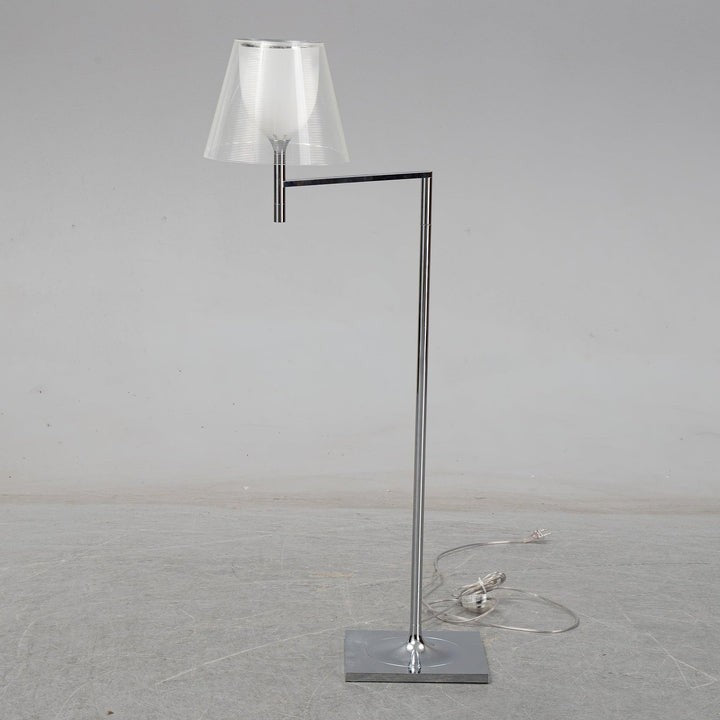 Adjustable Chrome Floor Lamp with Acrylic Shade