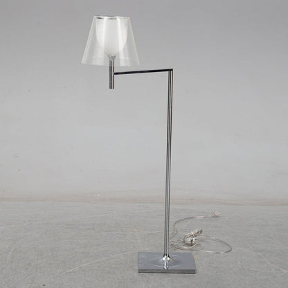 Adjustable Chrome Floor Lamp with Acrylic Shade
