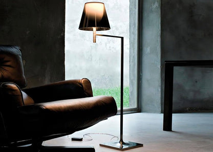 Adjustable Chrome Floor Lamp with Acrylic Shade
