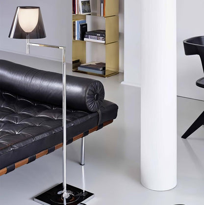 Adjustable Chrome Floor Lamp with Acrylic Shade