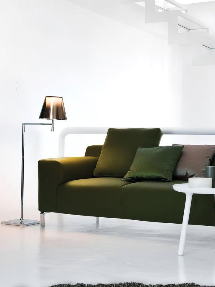 Adjustable Chrome Floor Lamp with Acrylic Shade