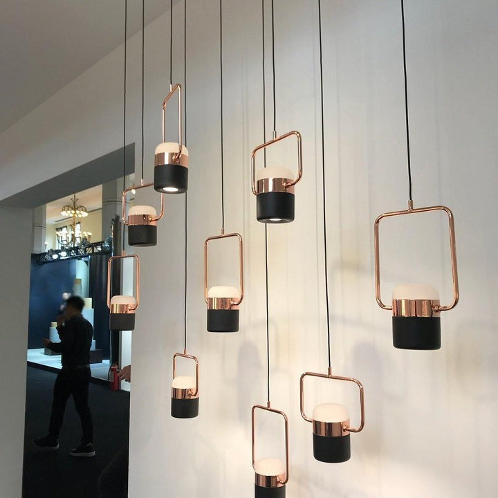 Adjustable Frosted Glass Pendant Ceiling Light
