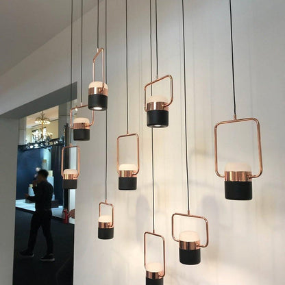 Adjustable Frosted Glass Pendant Ceiling Light