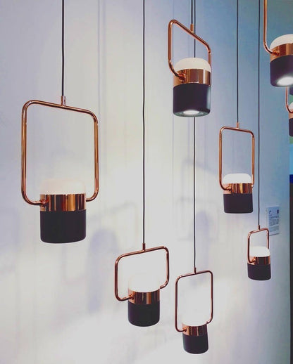 Adjustable Frosted Glass Pendant Ceiling Light