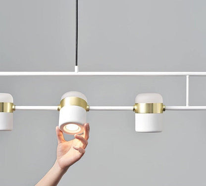 Adjustable Frosted Glass Pendant Ceiling Light
