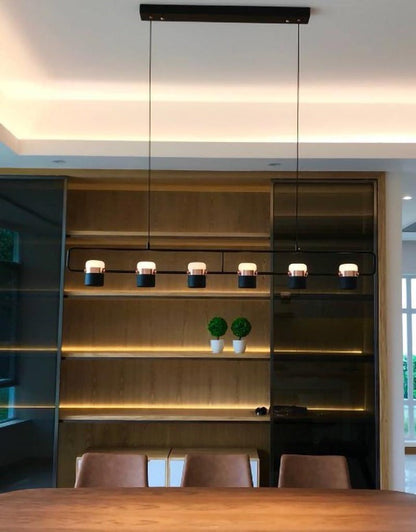 Adjustable Frosted Glass Pendant Ceiling Light