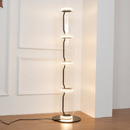 Adjustable Hand-Blown Glass LED Floor Lamp
