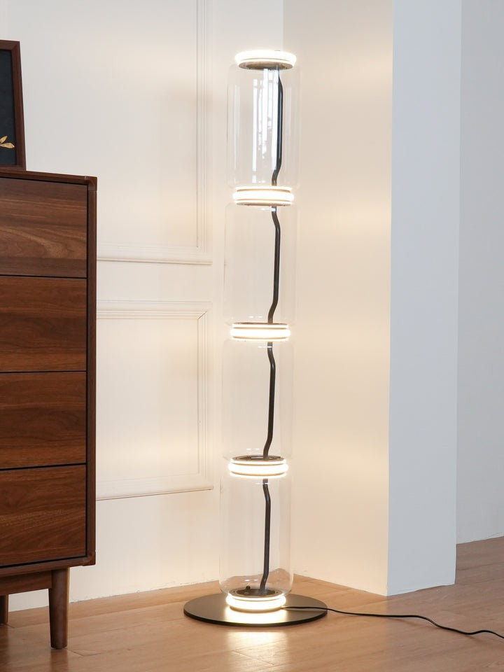 Adjustable Hand-Blown Glass LED Floor Lamp