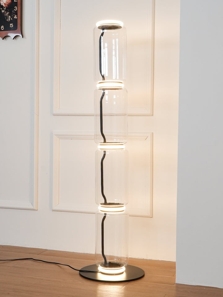 Adjustable Hand-Blown Glass LED Floor Lamp