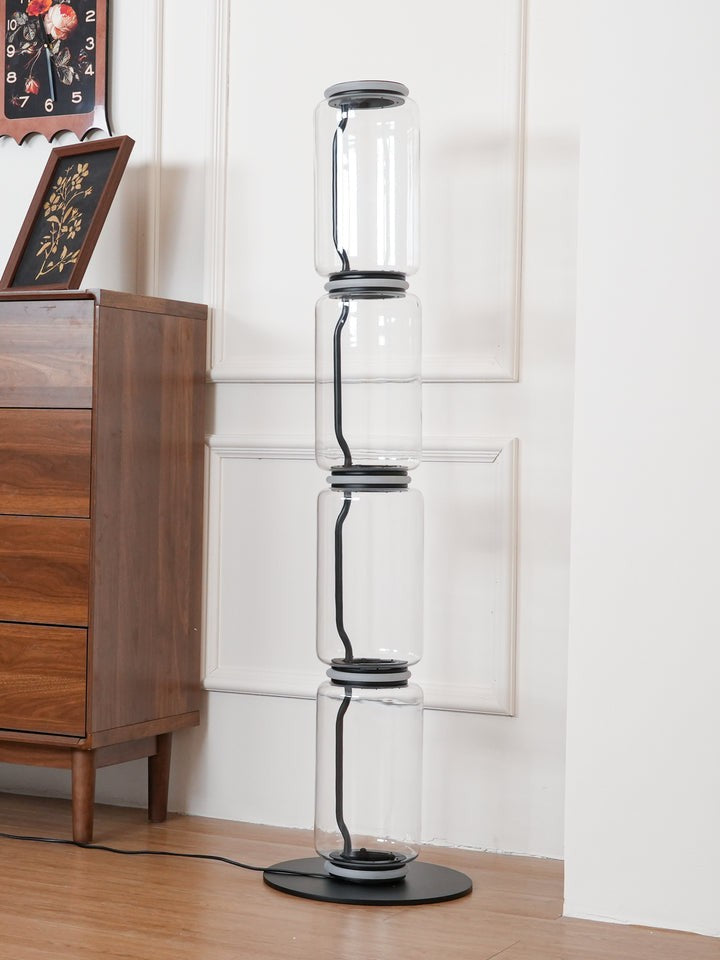 Adjustable Hand-Blown Glass LED Floor Lamp
