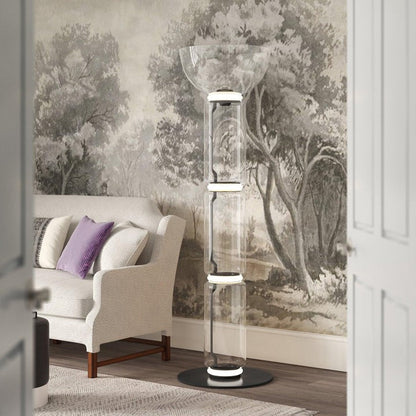 Adjustable Hand-Blown Glass LED Floor Lamp