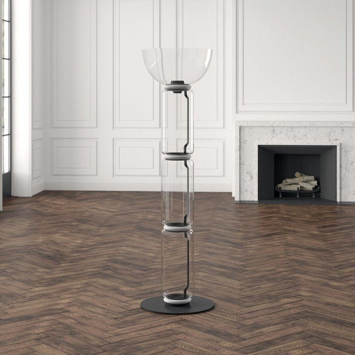Adjustable Hand-Blown Glass LED Floor Lamp