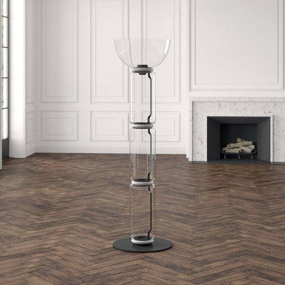 Adjustable Hand-Blown Glass LED Floor Lamp