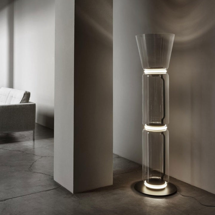 Adjustable Hand-Blown Glass LED Floor Lamp