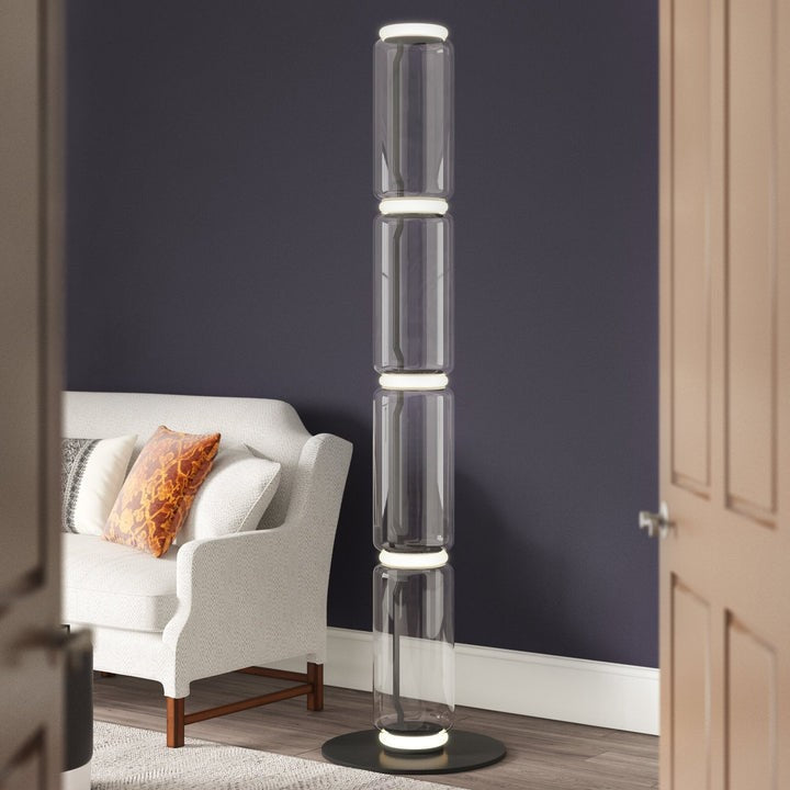 Adjustable Hand-Blown Glass LED Floor Lamp