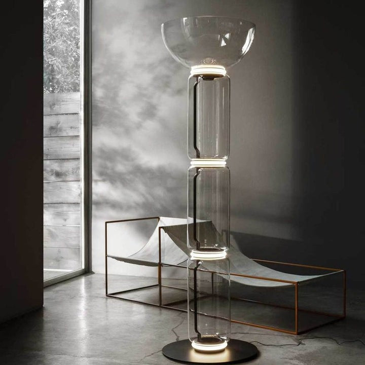 Adjustable Hand-Blown Glass LED Floor Lamp