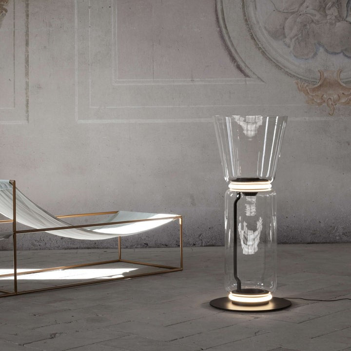 Adjustable Hand-Blown Glass LED Floor Lamp
