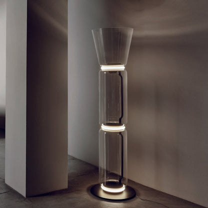 Adjustable Hand-Blown Glass LED Floor Lamp