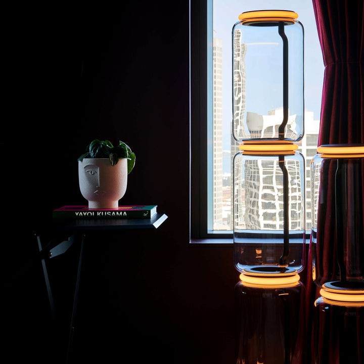 Adjustable Hand-Blown Glass LED Floor Lamp
