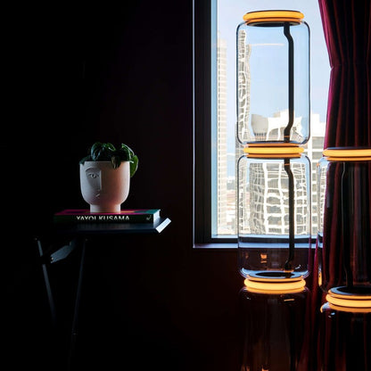 Adjustable Hand-Blown Glass LED Floor Lamp