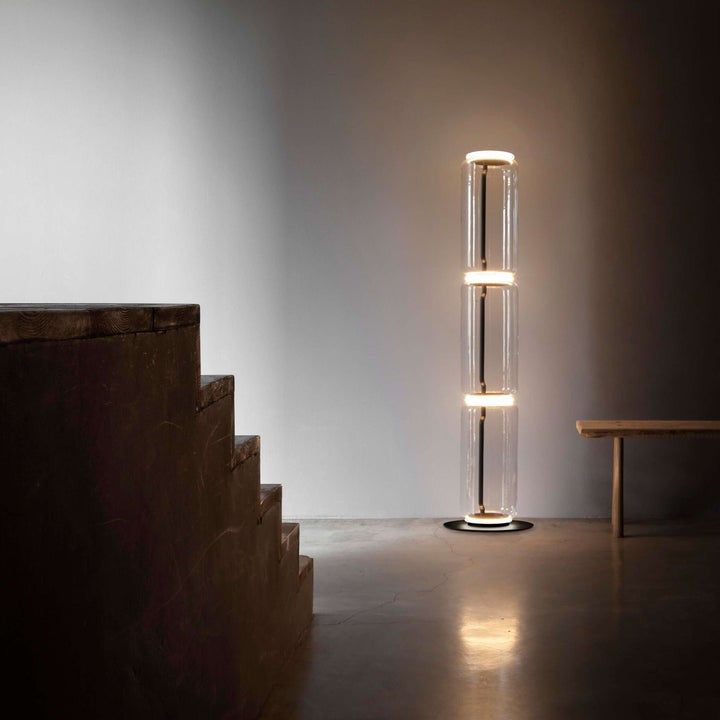 Adjustable Hand-Blown Glass LED Floor Lamp