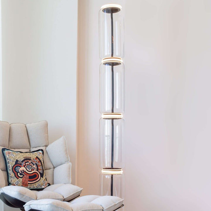 Adjustable Hand-Blown Glass LED Floor Lamp