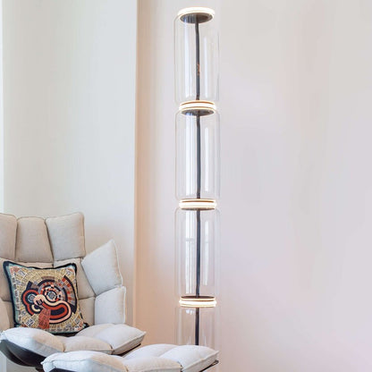 Adjustable Hand-Blown Glass LED Floor Lamp